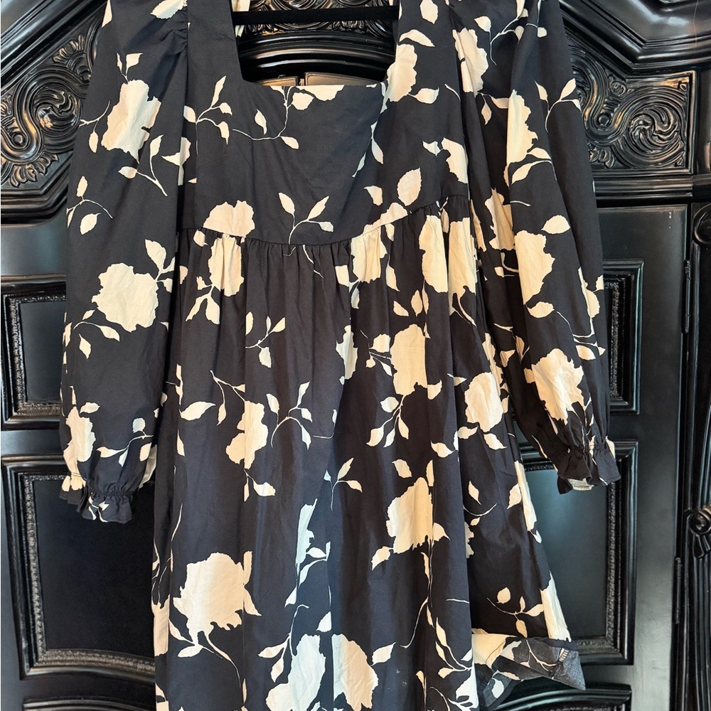 Sophie the Label S Floral Navy and Cream Dress -